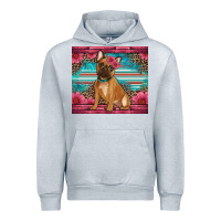 Heather Grey french bulldog floral Urban Hoodie - Artiststas