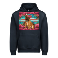 Navy french bulldog floral Urban Hoodie - Artiststas