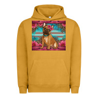 Pigment Peanut Butter french bulldog floral Urban Hoodie - Artiststas