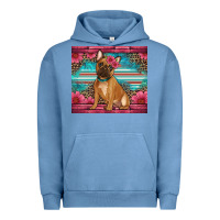 Pigment Pebble Blue french bulldog floral Urban Hoodie - Artiststas