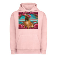Pigment Salmon french bulldog floral Urban Hoodie - Artiststas