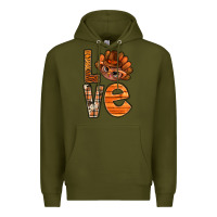 Army Green thanksgiving with turkey love bbs Premium Hoodie - BundleAndBundleShop