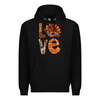 Black thanksgiving with turkey love bbs Premium Hoodie - BundleAndBundleShop
