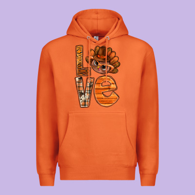 Thanksgiving With Turkey Love Bbs Premium Hoodie Designed By Bundleandbundleshop