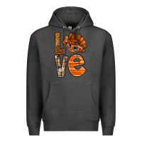 Charcoal Heather thanksgiving with turkey love bbs Premium Hoodie - BundleAndBundleShop
