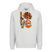 Dove Grey thanksgiving with turkey love bbs Premium Hoodie - BundleAndBundleShop