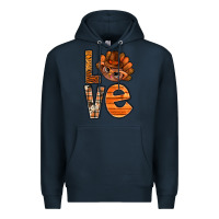 Navy thanksgiving with turkey love bbs Premium Hoodie - BundleAndBundleShop