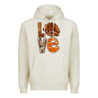 Oatmeal Heather thanksgiving with turkey love bbs Premium Hoodie - BundleAndBundleShop