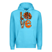 Ocean Blue thanksgiving with turkey love bbs Premium Hoodie - BundleAndBundleShop