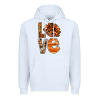 White thanksgiving with turkey love bbs Premium Hoodie - BundleAndBundleShop