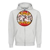 Dove Grey baseball with sunflower round earrings Zipper Hoodie - BundleAndBundleShop