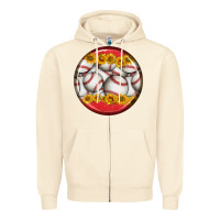 Sandshell baseball with sunflower round earrings Zipper Hoodie - BundleAndBundleShop
