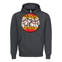 Smoke baseball with sunflower round earrings Zipper Hoodie - BundleAndBundleShop
