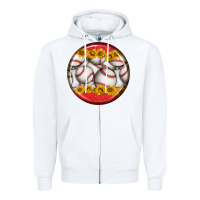 White baseball with sunflower round earrings Zipper Hoodie - BundleAndBundleShop