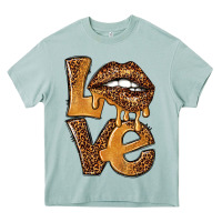 Arona love leopard with lips Heavy Core Tee - NancyCooperArtShop