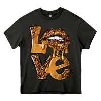 Asphalt love leopard with lips Heavy Core Tee - NancyCooperArtShop