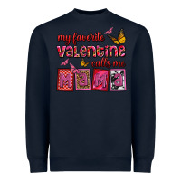 Navy my favorite valentine calls me mama Heavyweight Sweatshirt - OliviaCreatesArt
