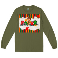 Army Green juneteenth black power Long Sleeve Tee - TumblerDesignByShophia