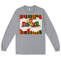 Heather Grey juneteenth black power Long Sleeve Tee - TumblerDesignByShophia