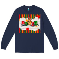 Navy juneteenth black power Long Sleeve Tee - TumblerDesignByShophia