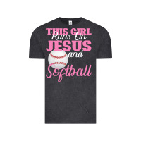 Vintage Black This Girl Jesus And Softball Vintage Tee - Bettercallsaul