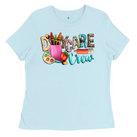 Baby Blue daycare crew Ladies Tee - NancyCooperArtShop