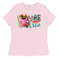 Bubblegum Pink daycare crew Ladies Tee - NancyCooperArtShop
