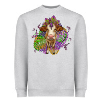 Heather Grey simmental mardi gras Heavyweight Sweatshirt - OliviaCreatesArt
