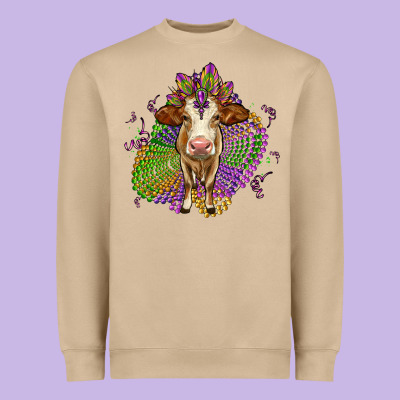 Simmental Mardi Gras Heavyweight Sweatshirt Designed By Oliviacreatesart