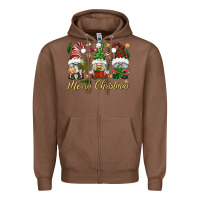 Chestnut Merry Christmas Gnomes Zipper Hoodie - BundleAndBundleShop