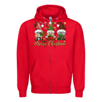 Red Merry Christmas Gnomes Zipper Hoodie - BundleAndBundleShop