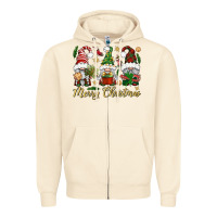 Sandshell Merry Christmas Gnomes Zipper Hoodie - BundleAndBundleShop