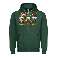 Sports Green Merry Christmas Gnomes Zipper Hoodie - BundleAndBundleShop