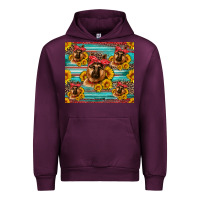 Mauve Wine german shepherd with sunflowers Urban Hoodie - Artiststas