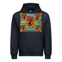 Navy german shepherd with sunflowers Urban Hoodie - Artiststas