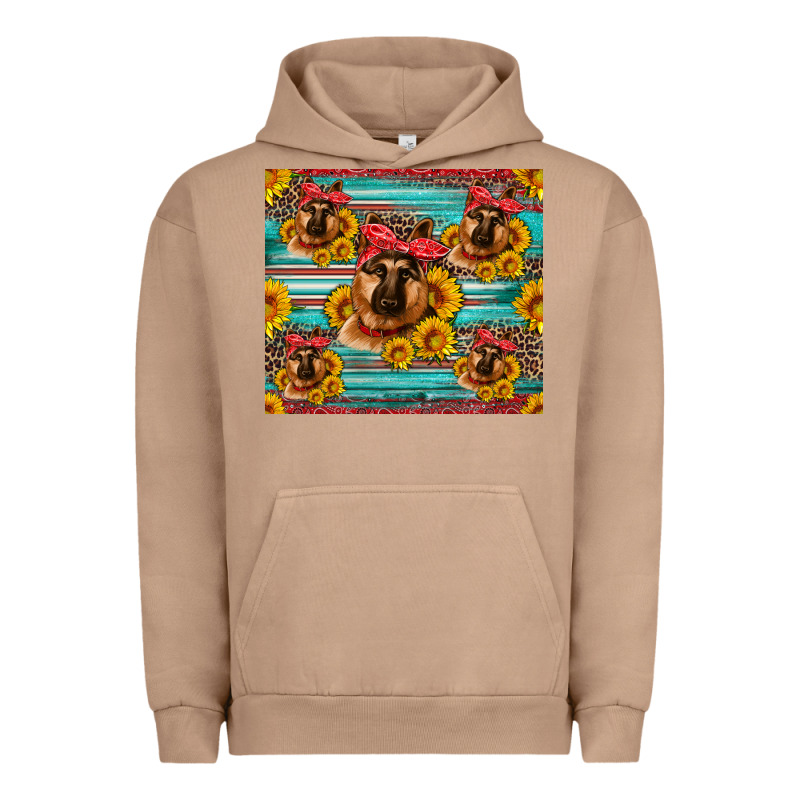 German Shepherd With Sunflowers Urban Hoodie by Artiststas | Teevron