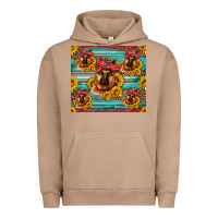 Pigment Burro german shepherd with sunflowers Urban Hoodie - Artiststas