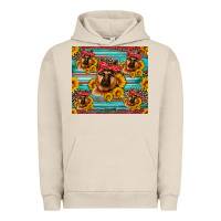 Pigment French Oak german shepherd with sunflowers Urban Hoodie - Artiststas
