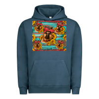 Pigment Midnight Navy german shepherd with sunflowers Urban Hoodie - Artiststas