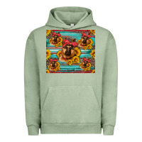 Pigment Oil Green german shepherd with sunflowers Urban Hoodie - Artiststas