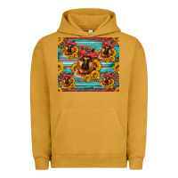 Pigment Peanut Butter german shepherd with sunflowers Urban Hoodie - Artiststas