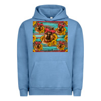 Pigment Pebble Blue german shepherd with sunflowers Urban Hoodie - Artiststas