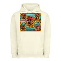 Pigment Pistachio german shepherd with sunflowers Urban Hoodie - Artiststas