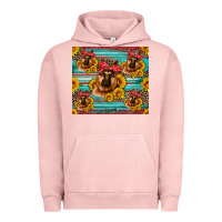 Pigment Salmon german shepherd with sunflowers Urban Hoodie - Artiststas