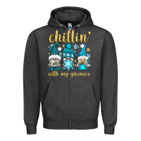 Charcoal Heather chillin' with my gnomies Zipper Hoodie - BundleAndBundleShop