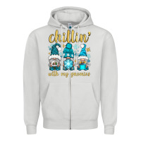 Dove Grey chillin' with my gnomies Zipper Hoodie - BundleAndBundleShop