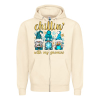 Sandshell chillin' with my gnomies Zipper Hoodie - BundleAndBundleShop