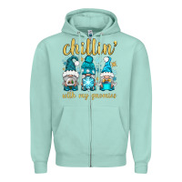 Seafoam chillin' with my gnomies Zipper Hoodie - BundleAndBundleShop
