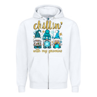 White chillin' with my gnomies Zipper Hoodie - BundleAndBundleShop