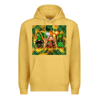 Antique Gold St. Patrick's Day gnome Premium Hoodie - FaDigitalArtStudio